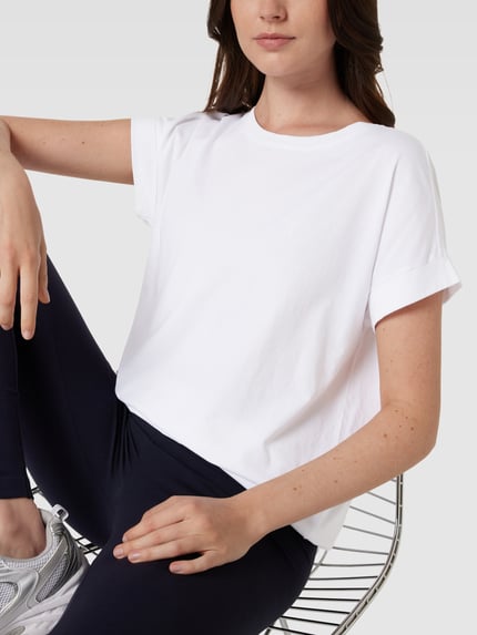 ARMEDANGELS T-shirt met geribde ronde hals, model 'IDAARA' Wit - 3