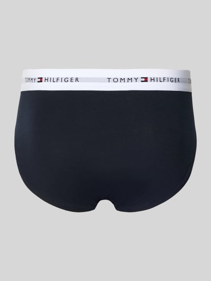 Produktfoto, Slip aus Baumwoll-Mix im 3er-Pack von Tommy Hilfiger mit Optik: Unifarben, Skinny-Fit, Label-Schriftzug, Bundabschluss: Elastisch, Materialverarbeitung: Stretch