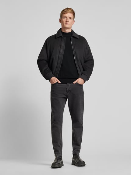 Scotch & Soda Sweter z dzianiny krój regular fit z dodatkiem wełny model „CORE” Czarny 1