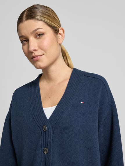 Tommy Hilfiger Relaxed Fit Strickjacke aus reiner Wolle Marine 3