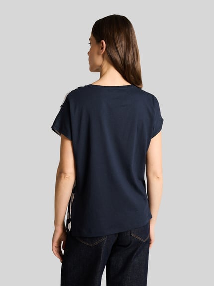 Tom Tailor Relaxed Fit T-Shirt mit Front Print Marine 5