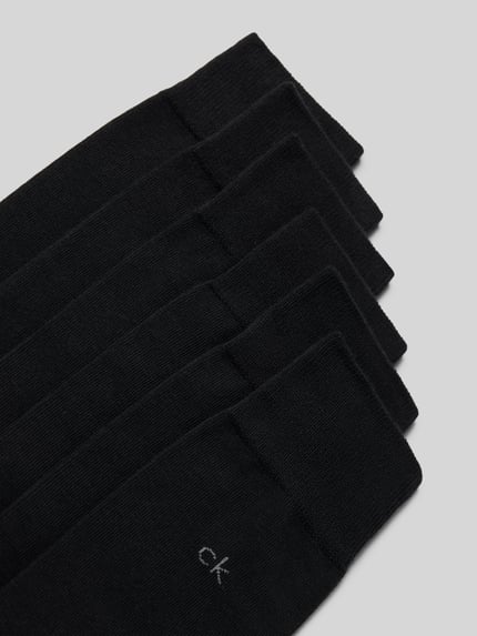Produktfoto, Socken aus Baumwoll-Mix im 6er-Pack Modell 'SOCK 6P' von CK Calvin Klein in Schwarz, feine Struktur, rechteckige Formen, Herren Socken von CK Calvin Klein