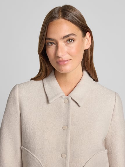 COMMA Regular fit blazer van een mix van viscose en wol Offwhite - 3