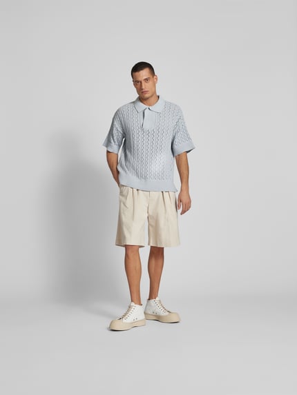 ISNURH Poloshirt in brei-look Rookblauw - 1