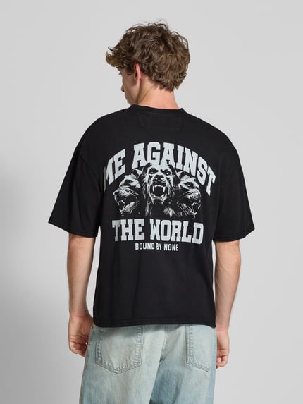 REVIEW X MATW T-shirt o kroju oversized z nadrukiem z logo Czarny 5