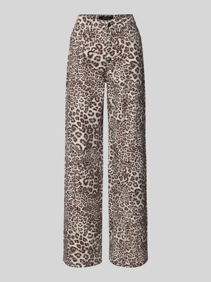 Jeansy o kroju wide fit ze zwierzęcym nadrukiem na całej powierzchni Shop The Look MANNEQUINE