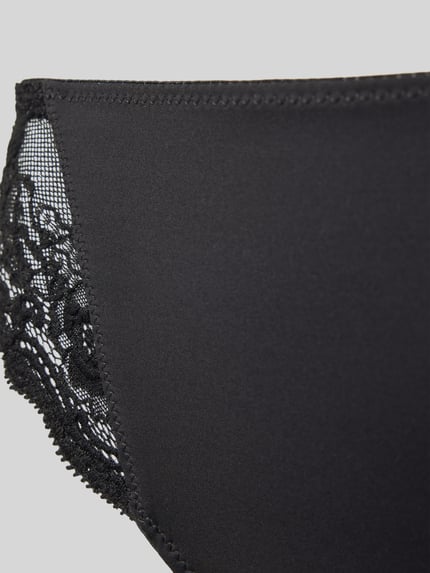 Marie Jo Slip met semi-transparante garnering, model 'Cyrile' Metallic zwart - 2