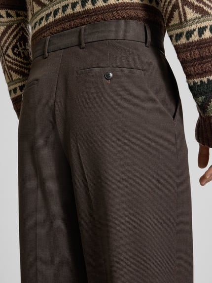 Scotch & Soda Straight Fit Stoffhose mit Bügelfalten Dunkelbraun 3