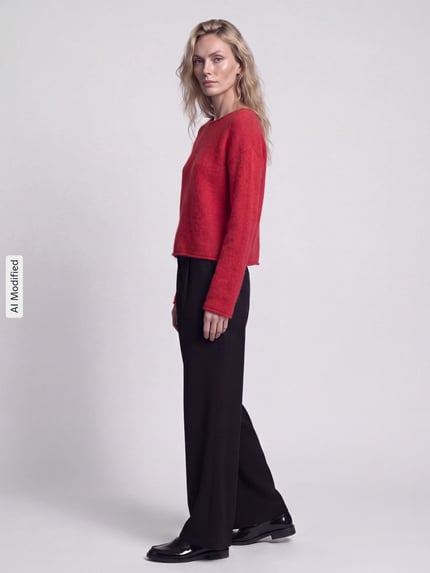 BOSS Orange sweter z dzianiny o kroju regular fit z mieszanki wełny z alpaki z dodatkiem wełny model 'C_Follettino' Czerwony 1