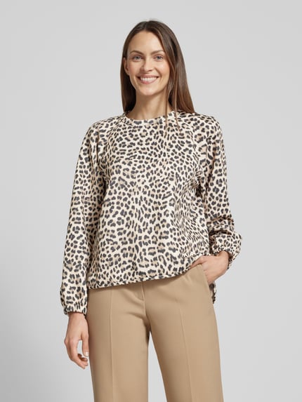 Rich & Royal Sweatshirt met ballonmouwen Beige - 4