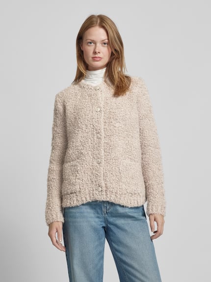 Smith and Soul Regular fit gebreid jack met knoopsluiting Taupe - 4