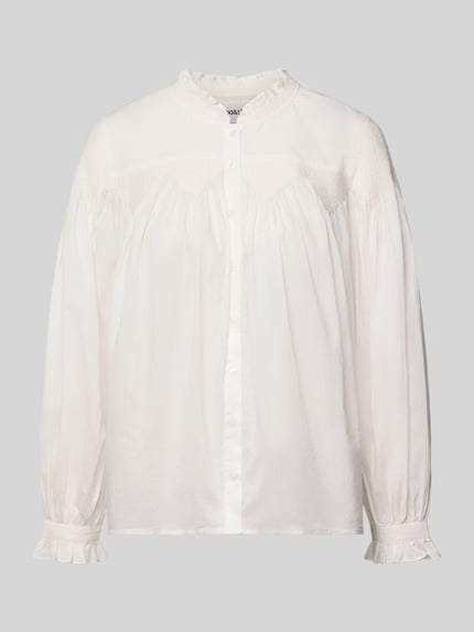 Produktfoto, weiße Regular Fit Bluse mit Stehkragen Modell 'TONIA' von ba&sh, reine Baumwolle, Knopfleiste, glatte Struktur