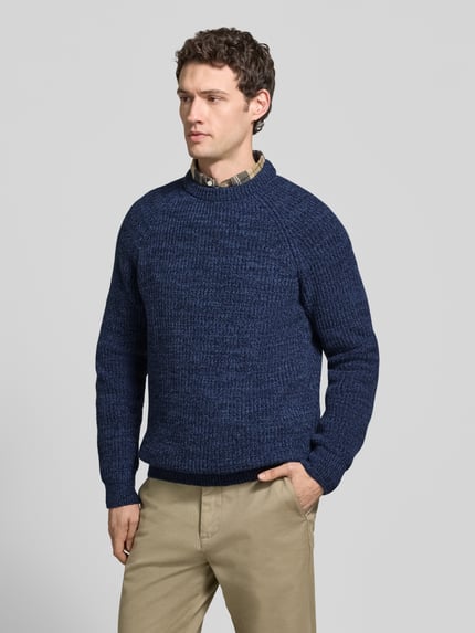 Barbour Strickpullover aus reiner Wolle Modell 'BARBOUR HORSEFORD' Marine 4