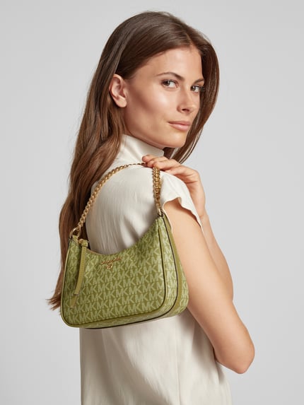 MICHAEL Michael Kors Handtas met labelapplicatie, model 'JET SET CHARM' Olijfgroen - 1