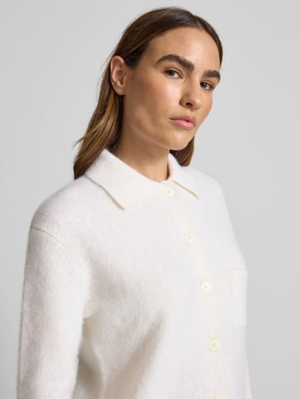 HERZENS Strickjacke aus Kaschmir-Baumwoll-Mix Offwhite 3