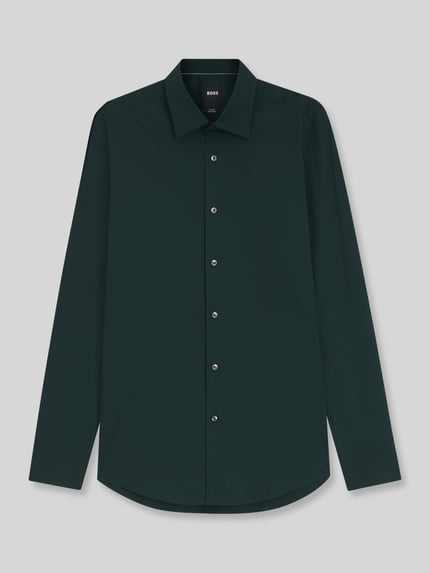 BOSS Koszula o kroju slim fit z mieszanki bawełny, koszula biznesowa model 'HANK' Butelkowy zielony 2