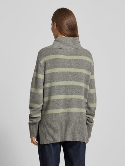 Christian Berg Woman Regular Fit Strickpullover aus reiner Wolle Mittelgrau Melange 5