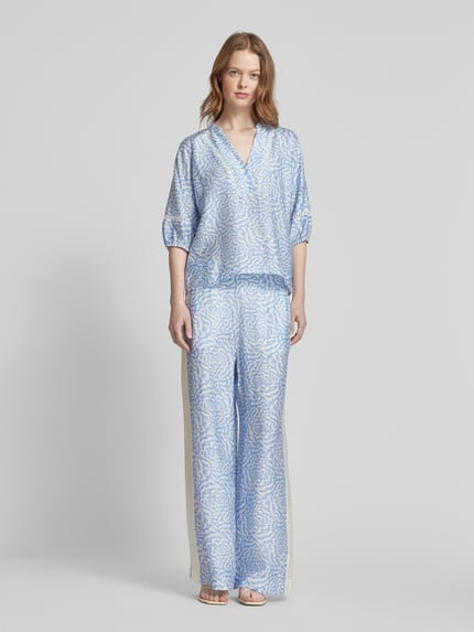 MOS MOSH Regular fit blouse met V-hals, model 'ALEYNA SAKU' Lichtblauw - 1