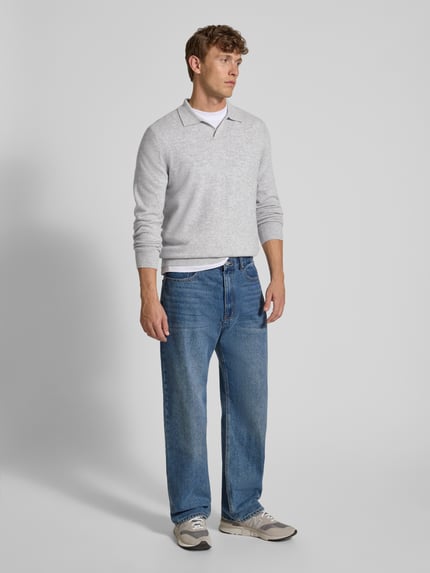 Christian Berg Men Gebreide pullover van mix van wol en kasjmier Lichtgrijs gemêleerd - 1