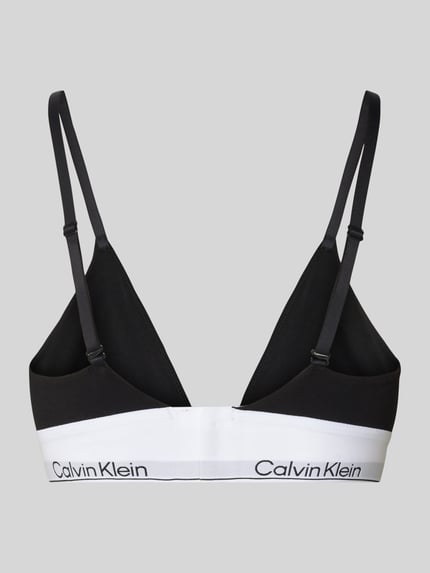 Calvin Klein Underwear Triangelbeha met logo in band en spaghettibandjes Zwart - 3