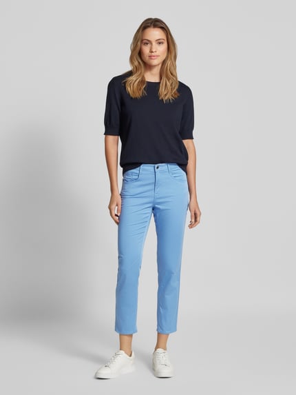 Brax Stoffen broek met verkorte pasvorm, model 'MARY' Blauw - 1
