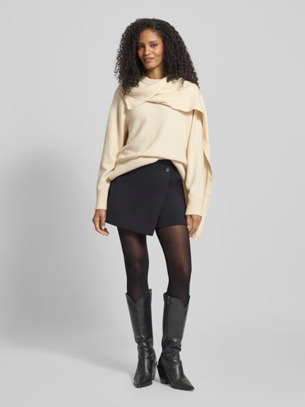 Jake*s Collection Strickpullover mit Schal Ecru 1