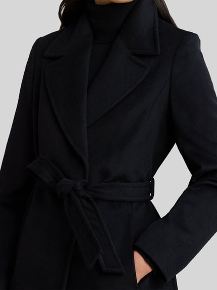 Lauren Ralph Lauren Mantel aus Wolle mit Bindegürtel Black 3
