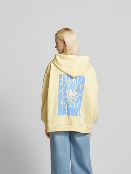 OH APRIL Oversized Sweatjacke mit Label-Print Hellgelb 5