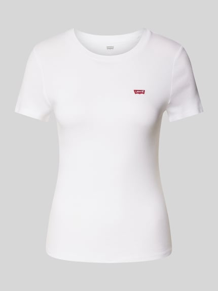T-Shirt mit Label-Stitching Shop The Look MANNEQUINE
