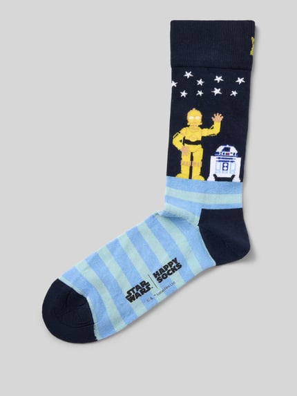 Happy Socks Socken aus elastischem Baumwoll-Mix mit Allover-Muster Marine 1