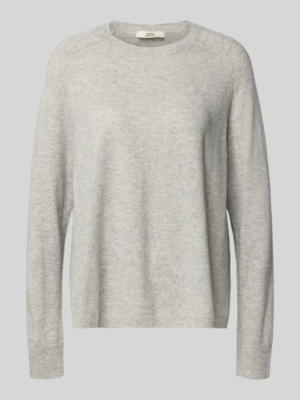 0039 Italy Gebreide pullover van kasjmiermix met raglanmouwen, model 'NIKITA' Lichtgrijs - 2
