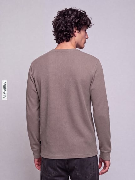 s.Oliver RED LABEL Regular Fit Langarmshirt aus reiner Baumwolle Mittelbraun 5