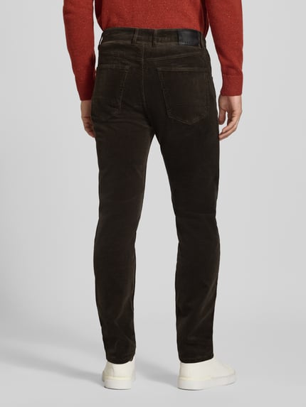 bugatti Straight Fit Cordhose aus elastischem Baumwoll-Mix Oliv 5