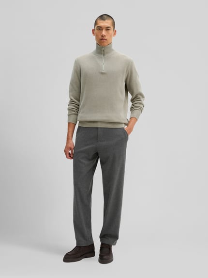 Marc O'Polo Pullover mit Troyerkragen Mittelgrau 1