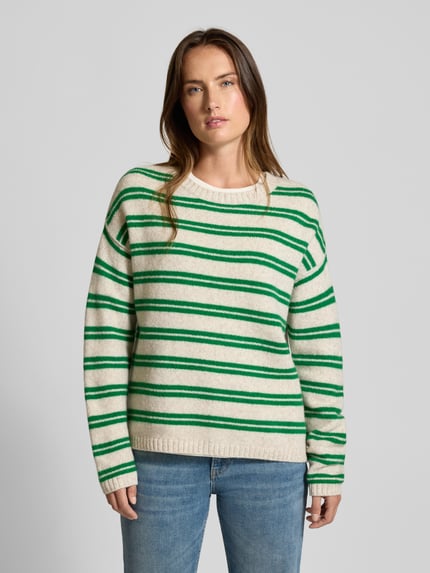 MOS MOSH Relaxed Fit Strickpullover aus Woll-Mix mit Kamelhaar-Anteil Modell 'Khai' Gruen 4
