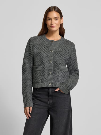 Cph Muse Strickjacke mit Knopfleiste Modell 'COLETTE' Dunkelgrau Melange 4