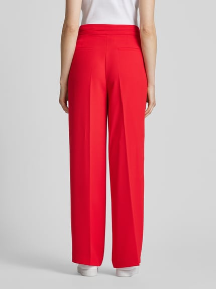 MORE & MORE Straight Leg Stoffhose mit elastischem Bund Rot 5