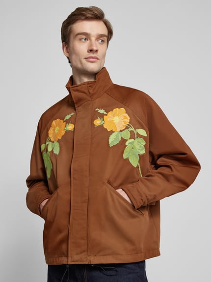 HUGO Jacke mit Motiv-Stitching Modell 'Brey' Mittelbraun 3