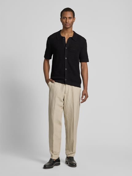 Selected Regular Fit Freizeithemd mit Polokragen Modell 'PALO' Black 1