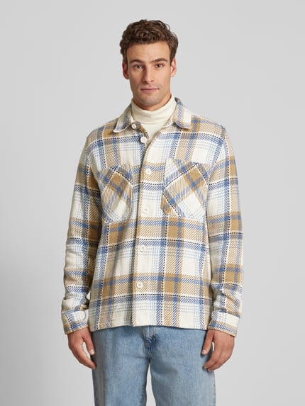 KnowledgeCotton Apparel Overhemdjack met kentkraag Offwhite - 4