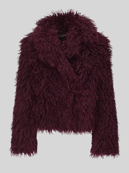 Jake*s Cocktail Webpelzjacke mit voluminöser Strukturoptik Aubergine 2