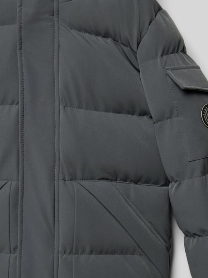 Cars Jeans Regular Fit Steppjacke mit Logo-Applikation Modell 'Camden' Anthrazit 2