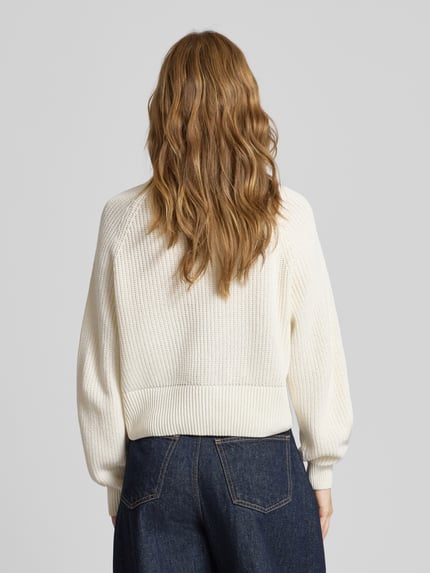 NOISY MAY® Turtleneck-Pullov aus Baumwoll-Mix Modell 'DARA' Offwhite 5