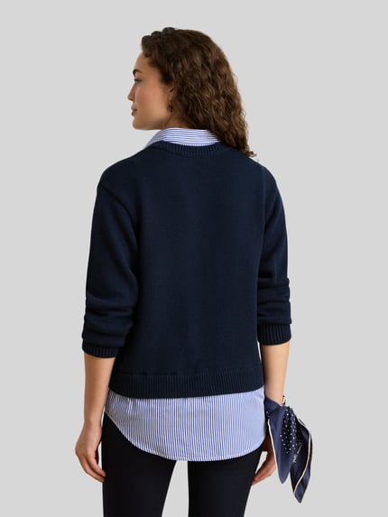 Lauren Ralph Lauren Pullover mit Zierknöpfen am Saum Marine Melange 5