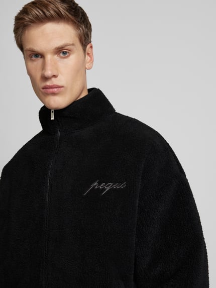 PEQUS Bluza rozpinana z wyhaftowanym logo model ‘Mykonos’ Czarny 3