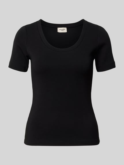 Produktfoto, schwarzes Regular Fit T-Shirt aus Baumwoll-Mix Modell 'WKDMULTIJ' von Weekend Max Mara, glatte Oberfläche, Damen T-Shirt