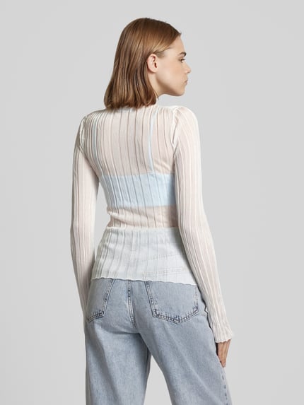 Weekday Strickpullover mit Stehkragen Modell 'Mary' Weiss 5