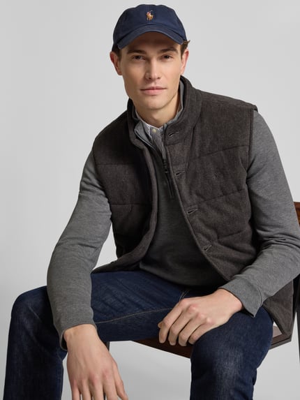 Polo Ralph Lauren Regular Fit Steppweste aus reinen Baumwolle Anthrazit Melange 3