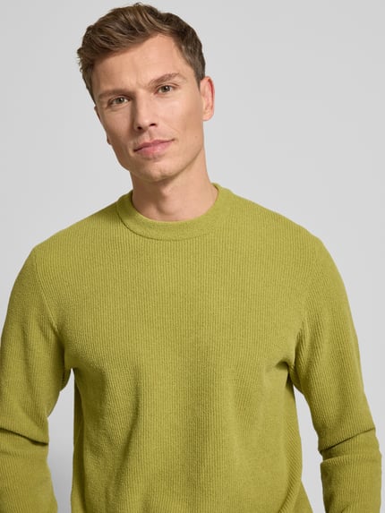 Jake*s Studio Men Sweter z dzianiny z prążkowanymi wykończeniami Zielony 3