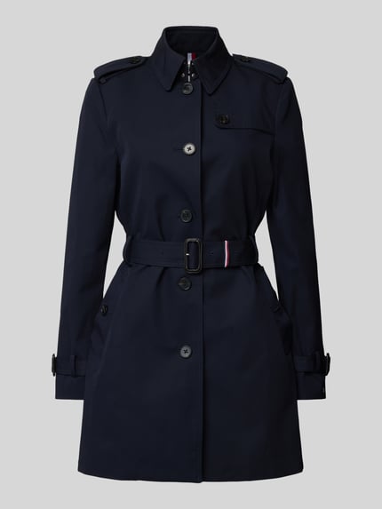 Tommy Hilfiger Trenchcoat met riem en schouderpatten Donkerblauw - 2